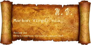 Markon Virgínia névjegykártya